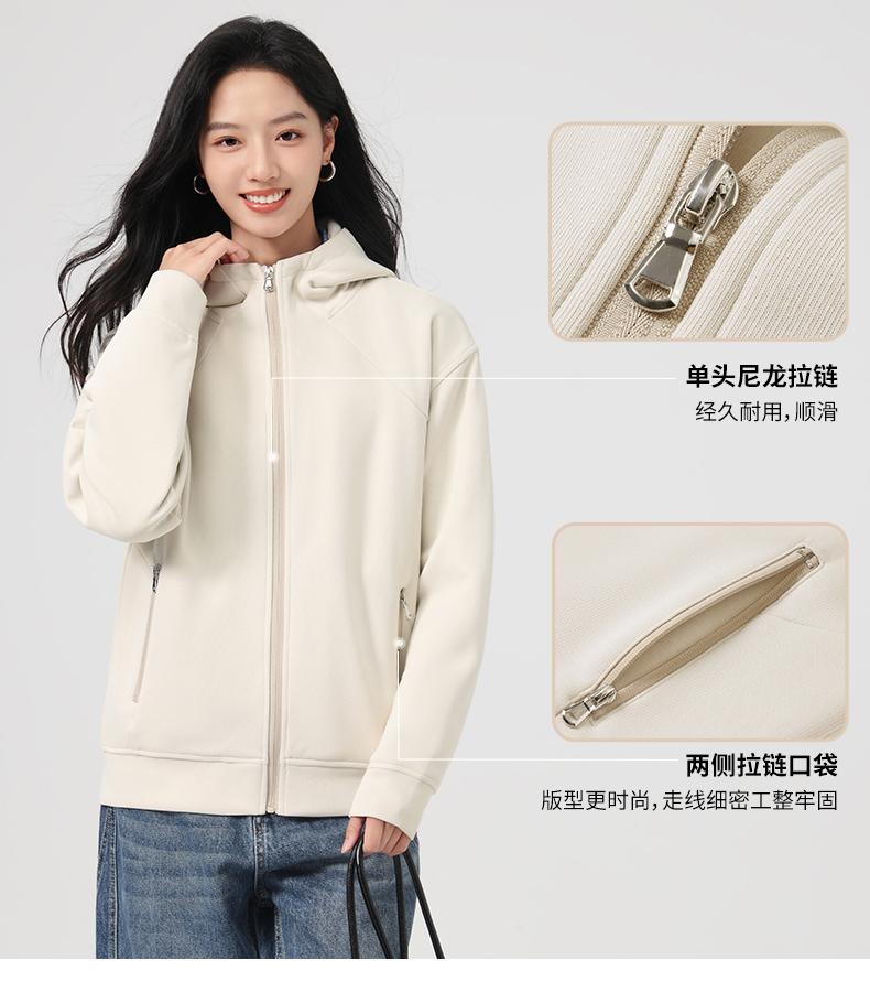 99008#40支 听竹棉 微肌理感空气层 户外连帽外套 卫衣 细节展示 启虎