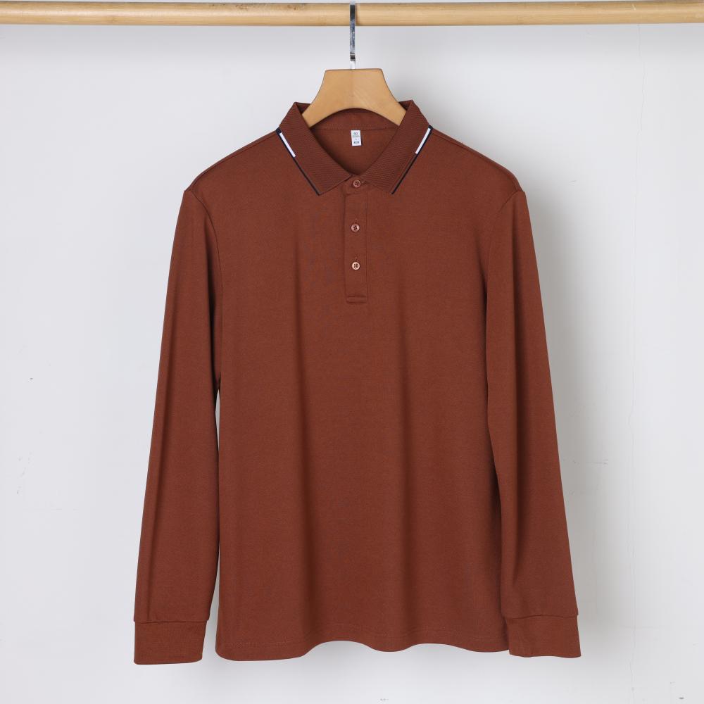 2509#40支240克秋冬羊毛蚕丝秋冬长袖 Polo衫 细节展示 启虎