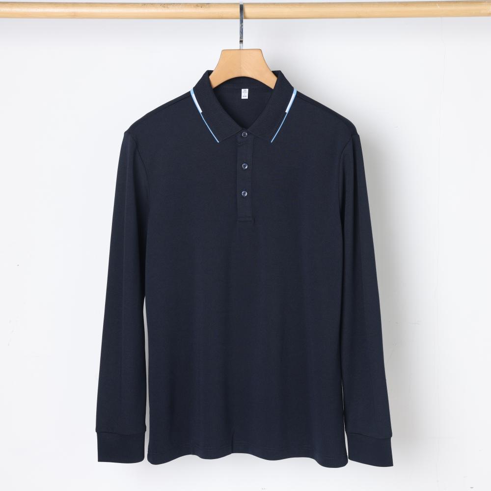 2509#40支240克秋冬羊毛蚕丝秋冬长袖 Polo衫 细节展示 启虎