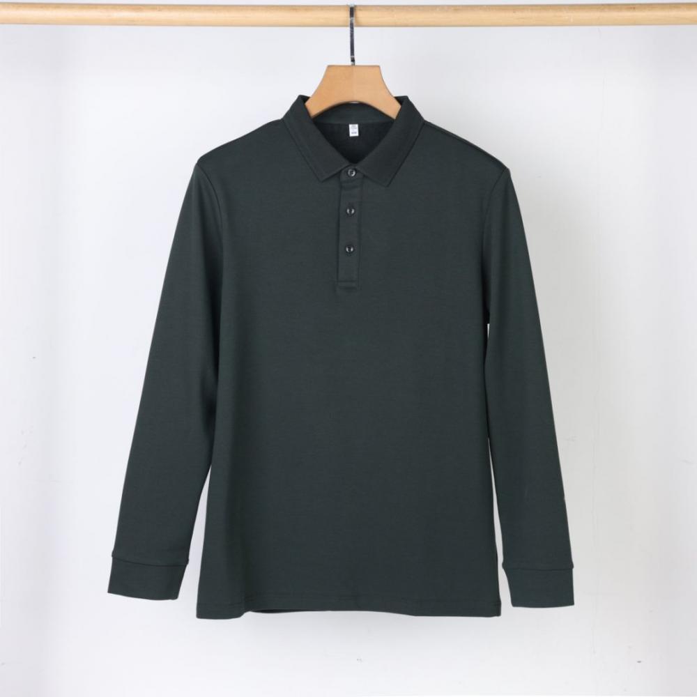 2501#40支245克斜纹德绒莫代尔棉秋冬长袖 Polo衫 细节展示 启虎