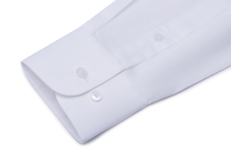 MC66016优质CVC白色斜纹长袖衬衫男