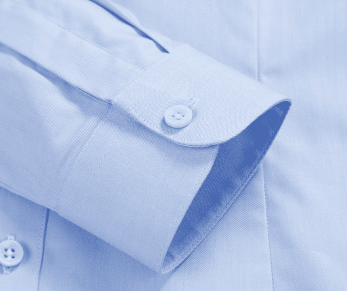 KF19005 全棉液氨免烫蓝色方领长袖衬衫女