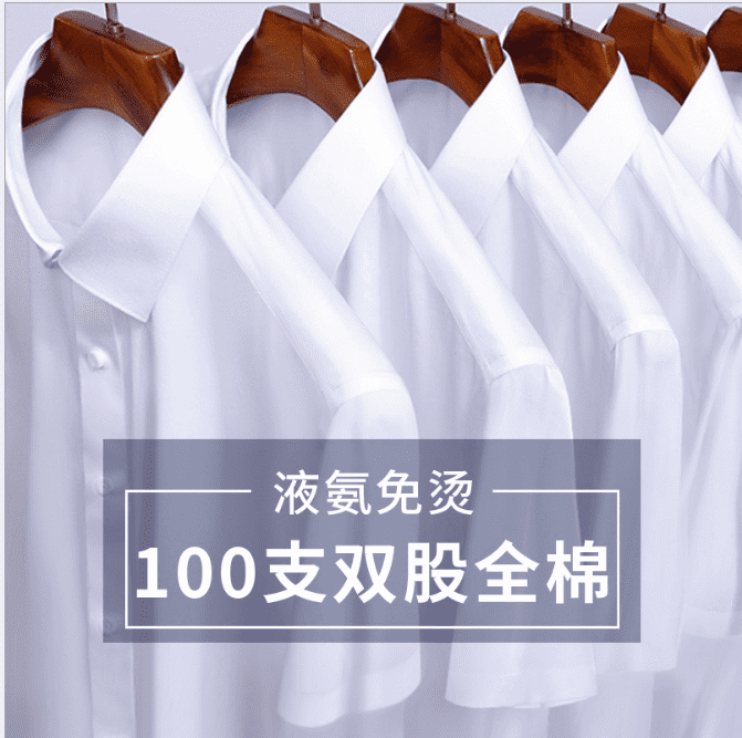 DX19006 全棉液氨免烫白色短袖衬衫男