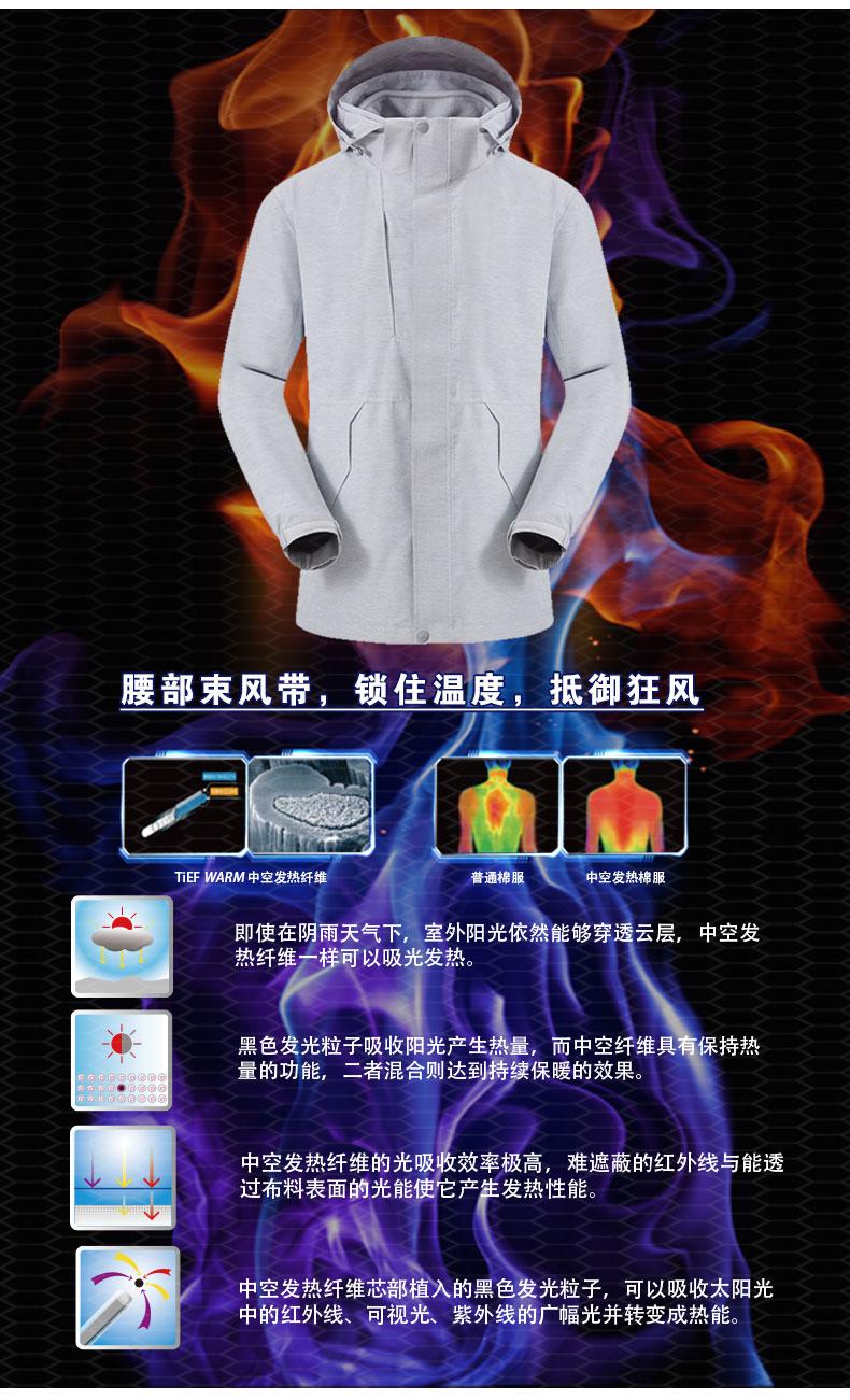 KM22115阳离子特氟龙五防热反射科技冲锋衣