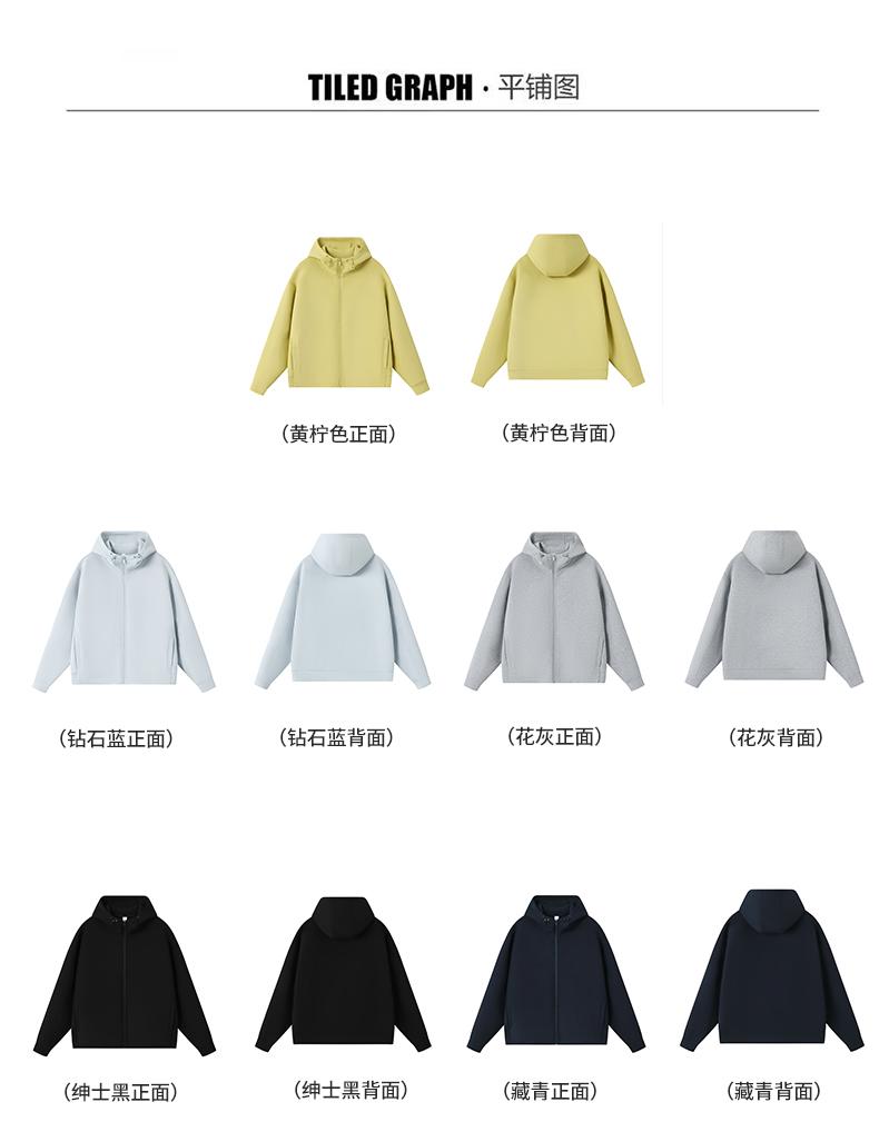 9631#380G液氨双面空气层结构款连帽外套 卫衣 细节展示 启虎