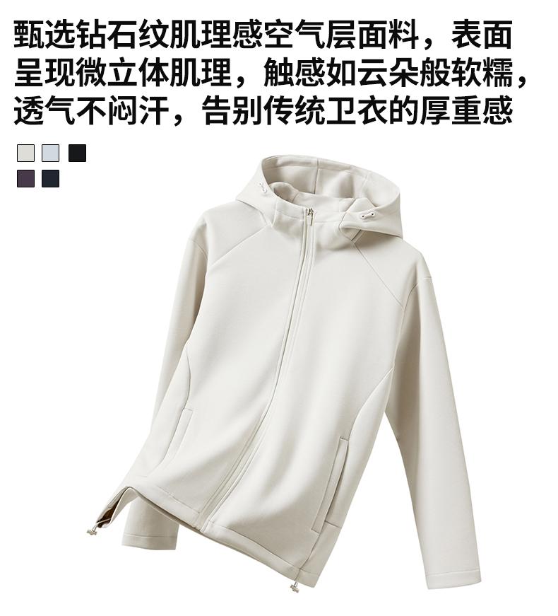 9636#380G钻石棉插肩袖复古机能潮牌连帽拉链外套 卫衣 细节展示 启虎