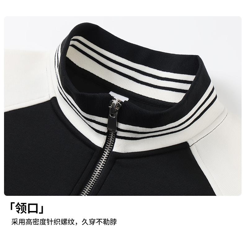 9627#40支380G美式复古棒球服拉链立领外套 卫衣 细节展示 启虎