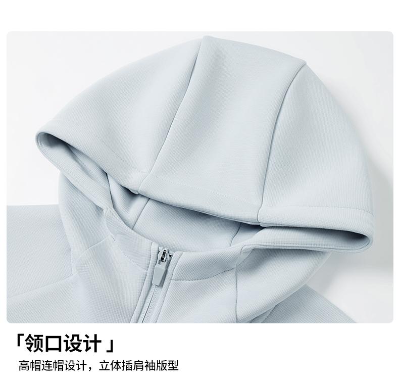 9636#380G钻石棉插肩袖复古机能潮牌连帽拉链外套 卫衣 细节展示 启虎