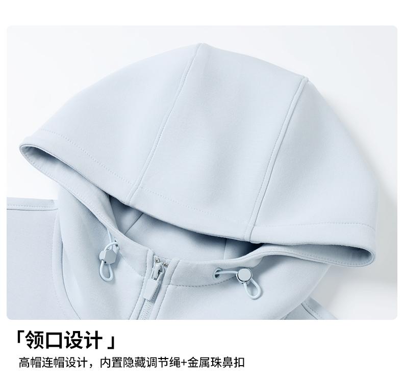 9631#380G液氨双面空气层结构款连帽外套 卫衣 细节展示 启虎
