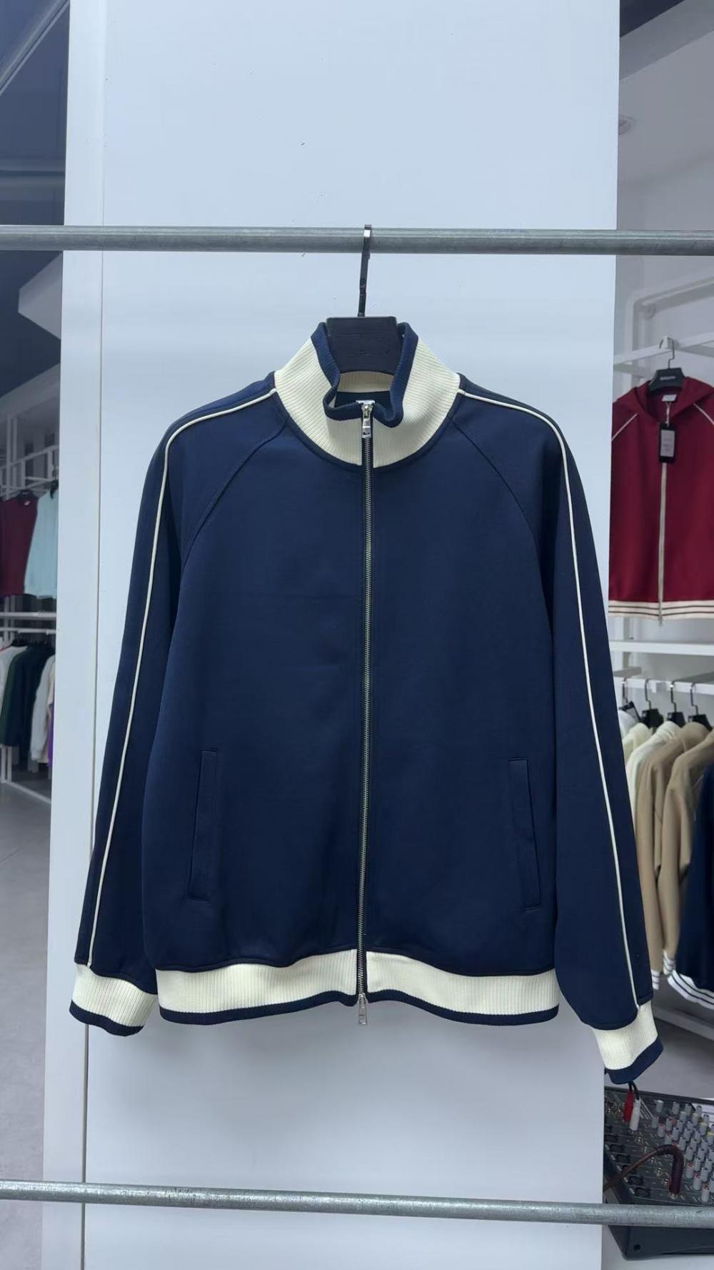 9896#Autumn 380G复古潮棉撞色立领拉链外套 卫衣 细节展示 启虎