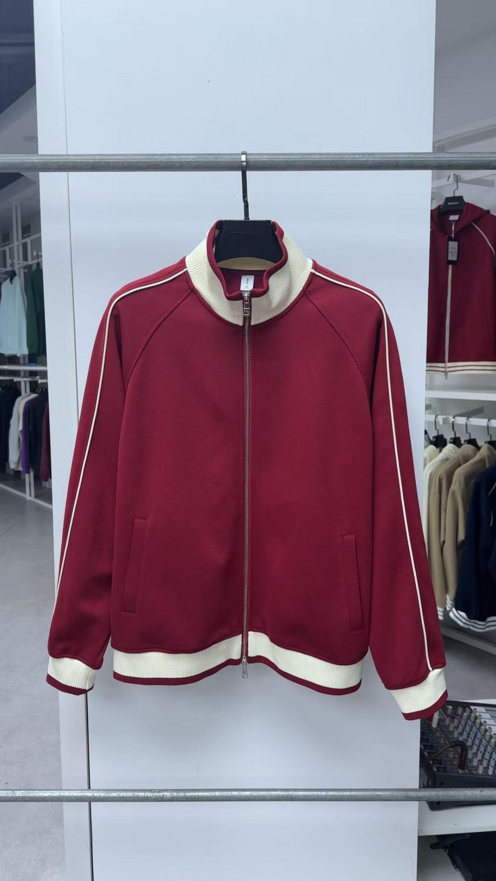 9896#Autumn 380G复古潮棉撞色立领拉链外套 卫衣 细节展示 启虎