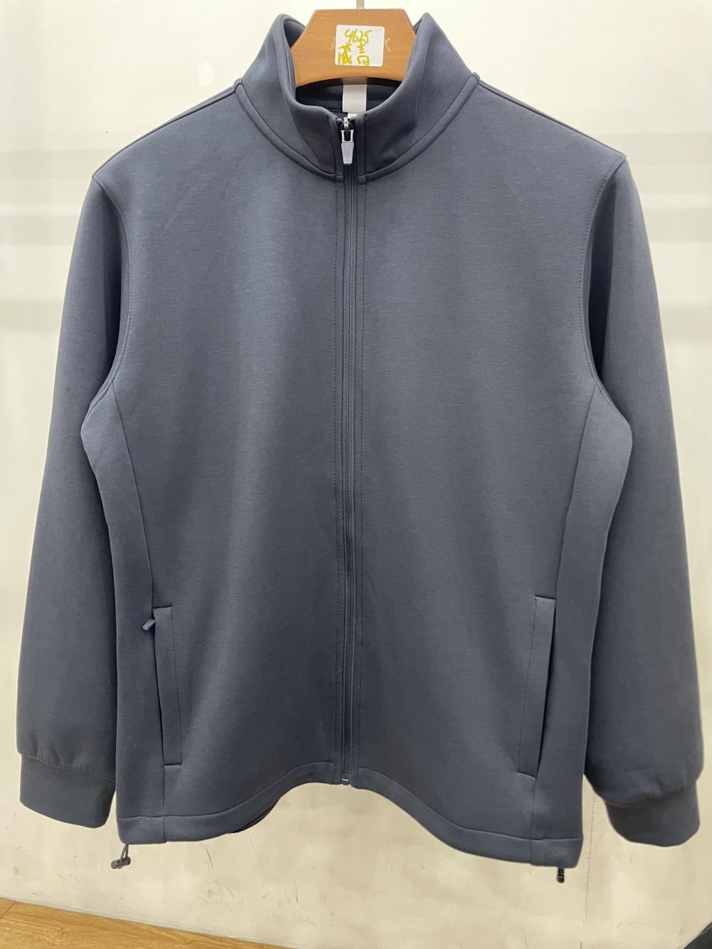 9625#400G五明治液态棉直角切边设计立领外套 卫衣 细节展示 启虎