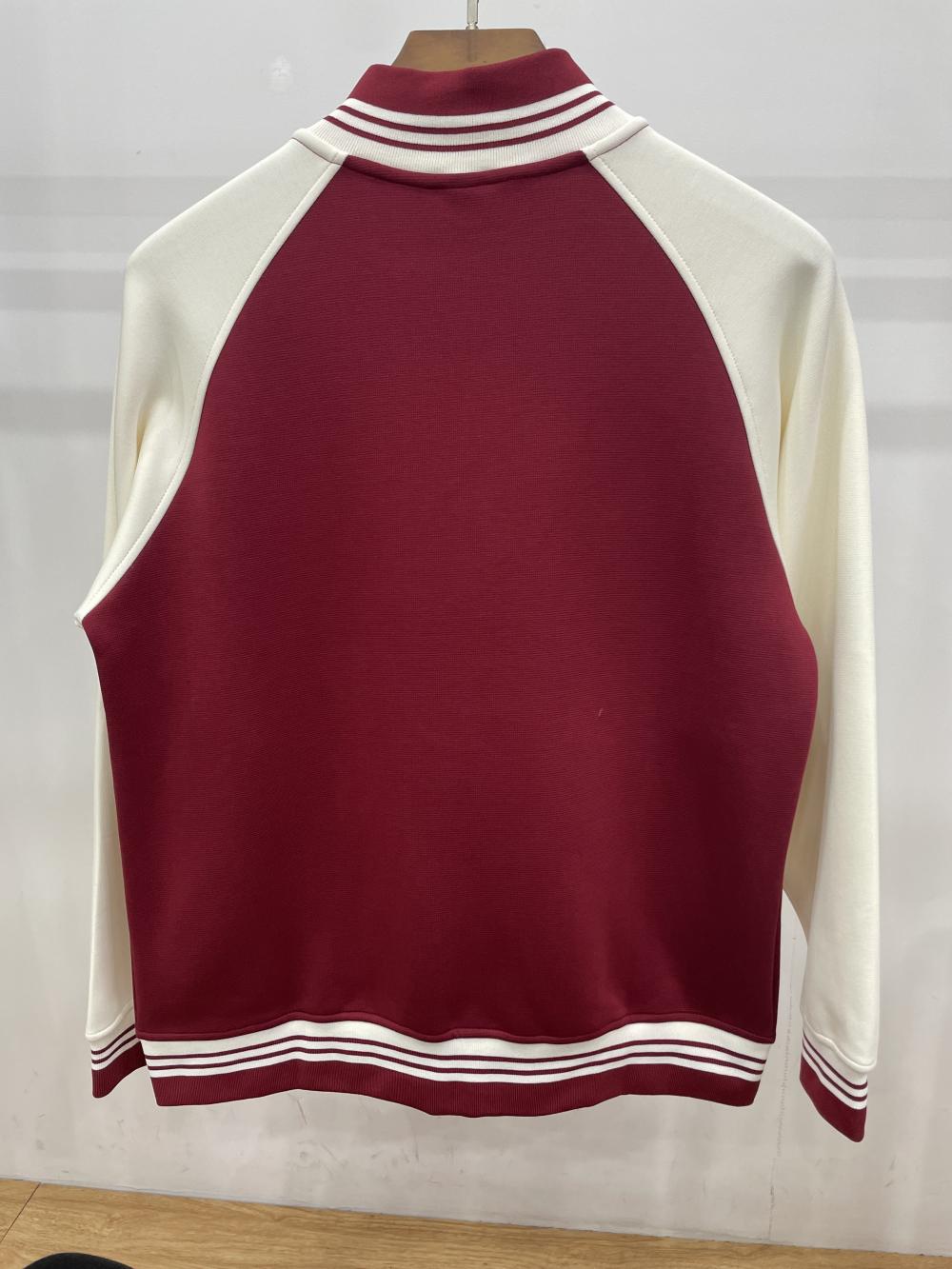 9627#40支380G美式复古棒球服拉链立领外套 卫衣 细节展示 启虎
