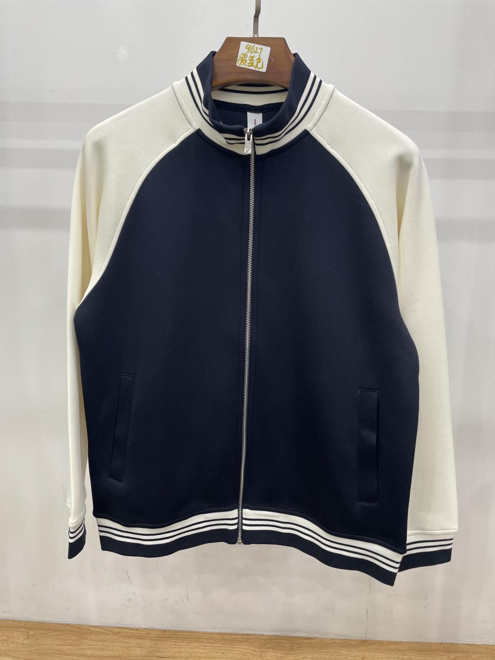 9627#40支380G美式复古棒球服拉链立领外套 卫衣 细节展示 启虎