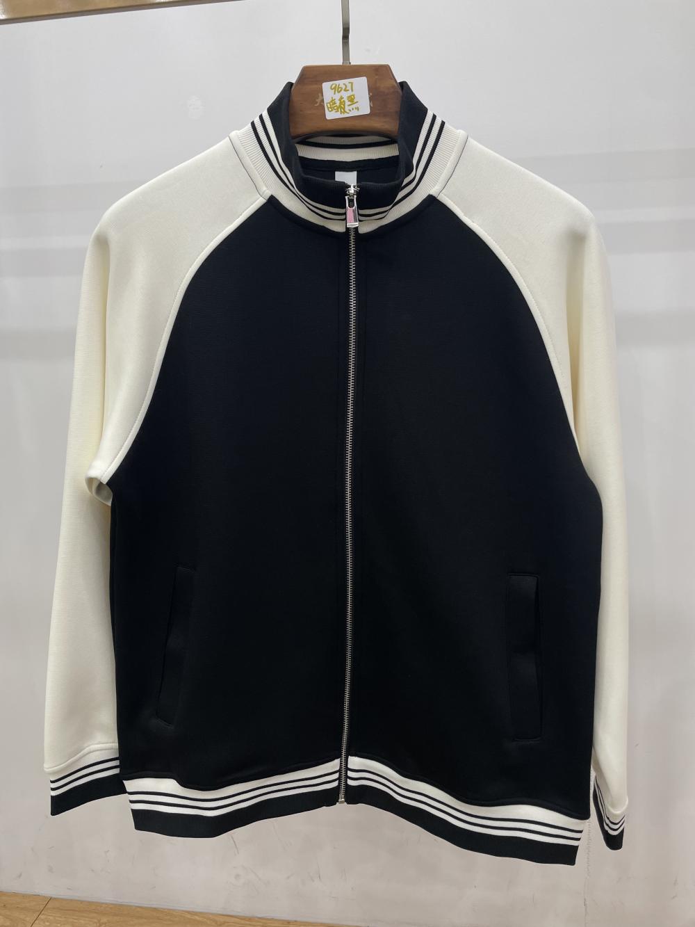 9627#40支380G美式复古棒球服拉链立领外套 卫衣 细节展示 启虎