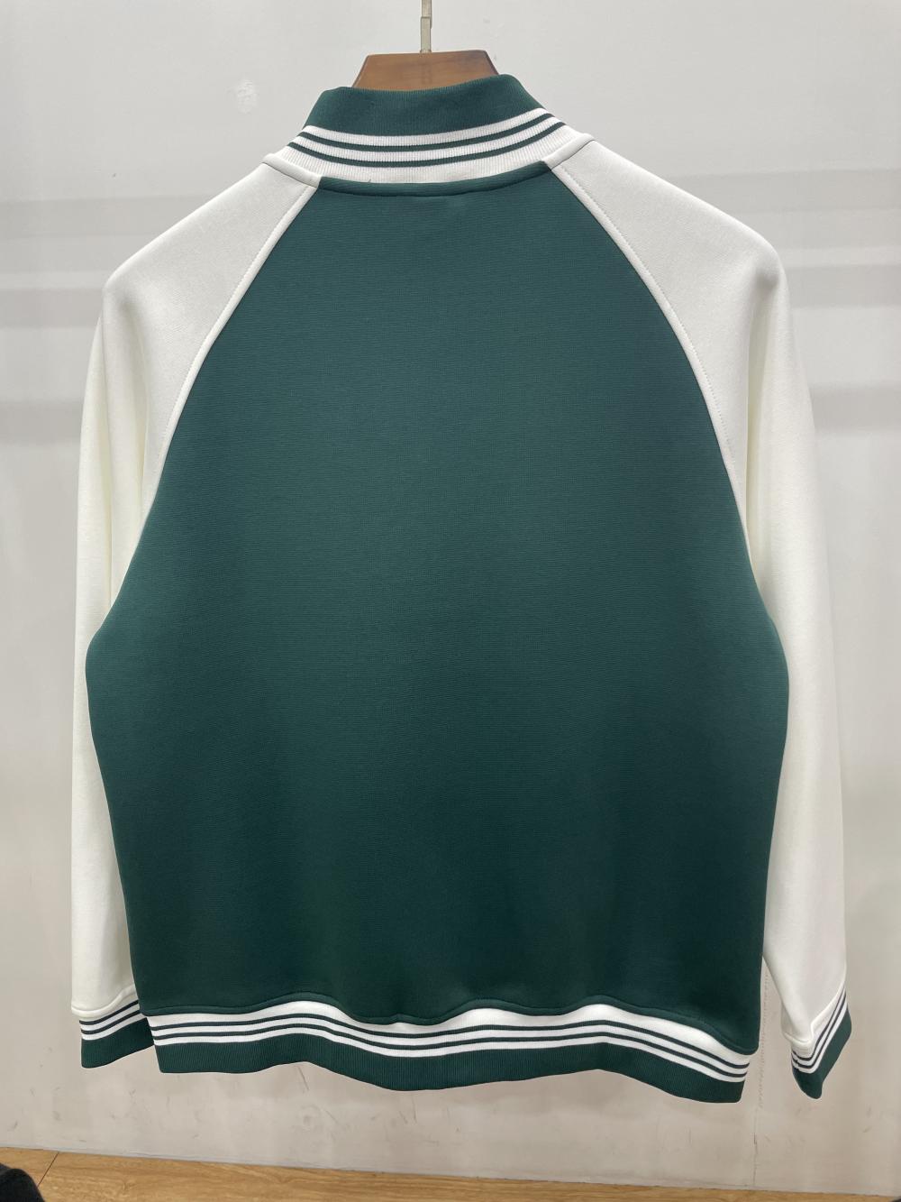 9627#40支380G美式复古棒球服拉链立领外套 卫衣 细节展示 启虎