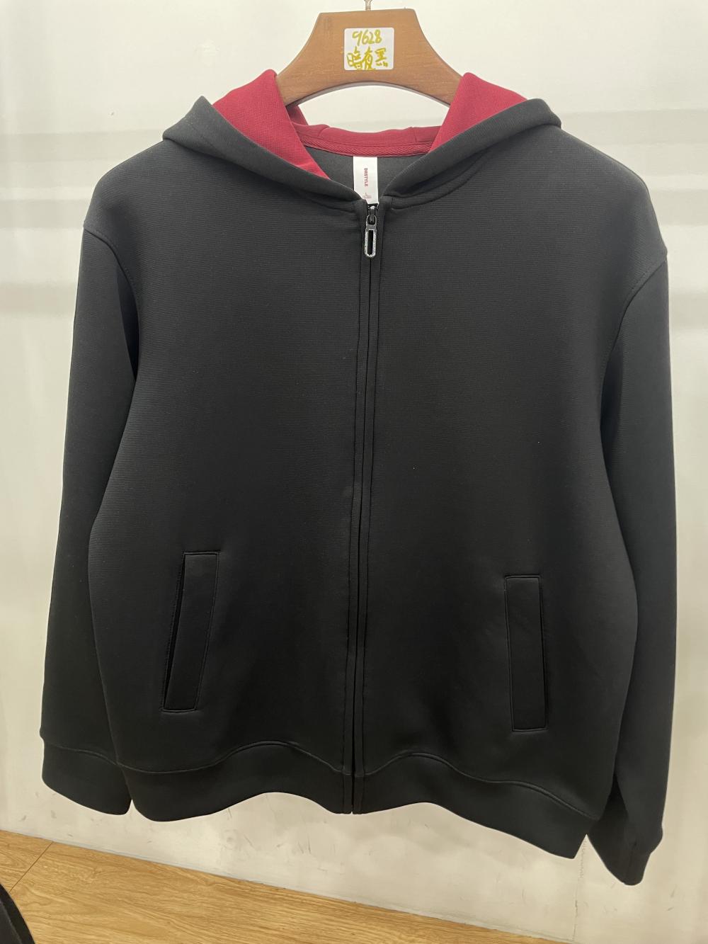 9628#380G撞色连帽潮牌拉链外套 卫衣 细节展示 启虎