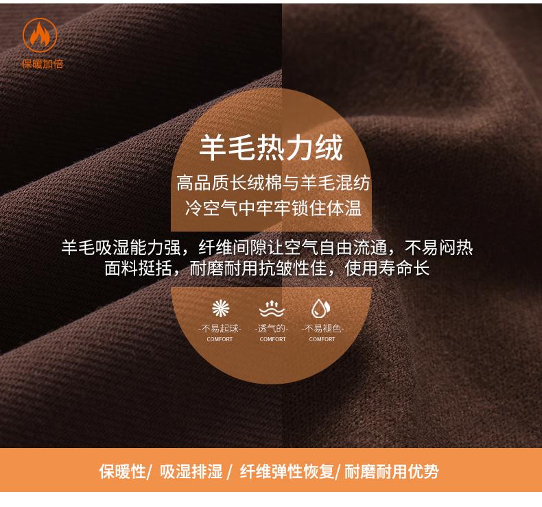 8879#羊毛热力绒（二级领无缝压胶长袖POLO）260G Polo衫 细节展示 启虎