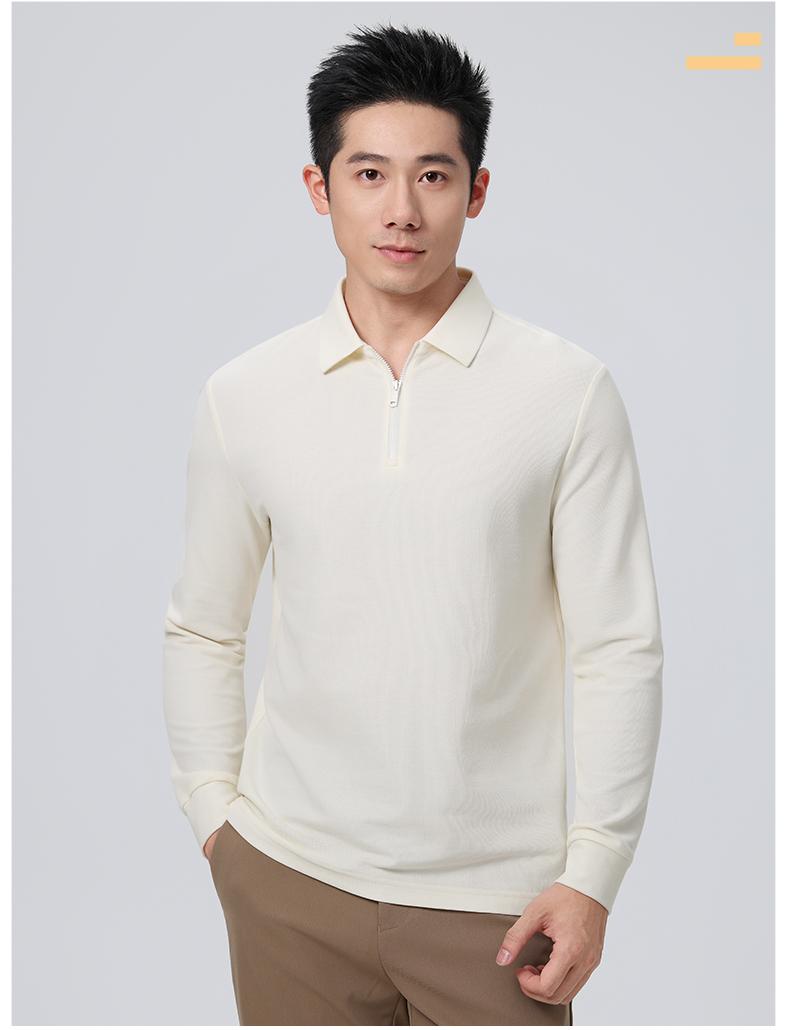 8865#韩领重珠（长袖POLO翻领）240G Polo衫 细节展示 启虎