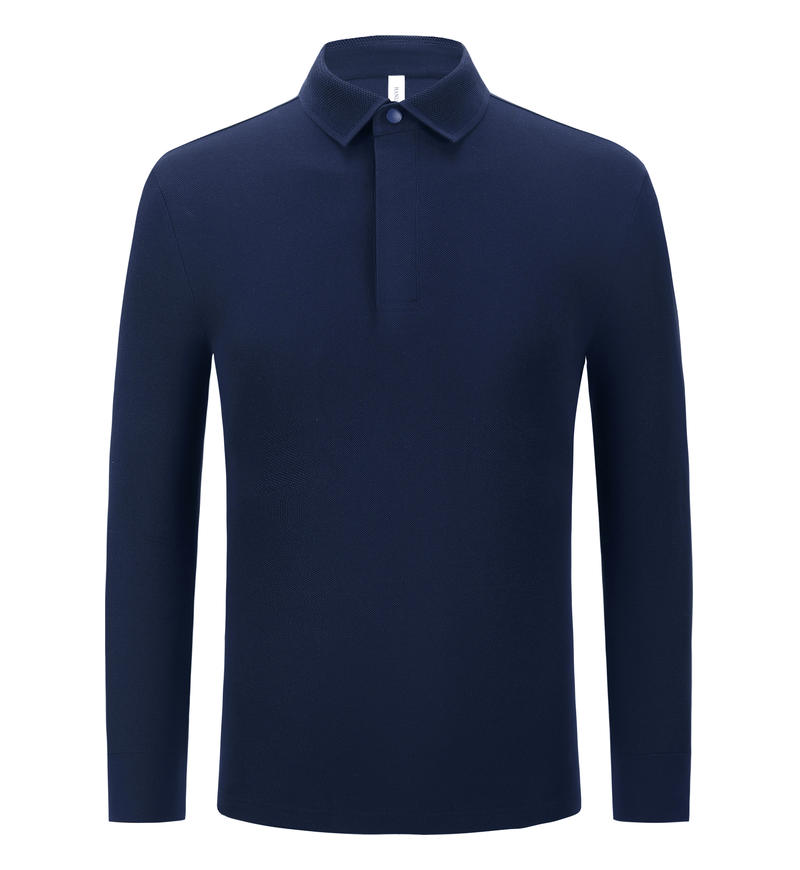 8826低碳长绒棉 暗影兰 长袖 Polo 衫定制