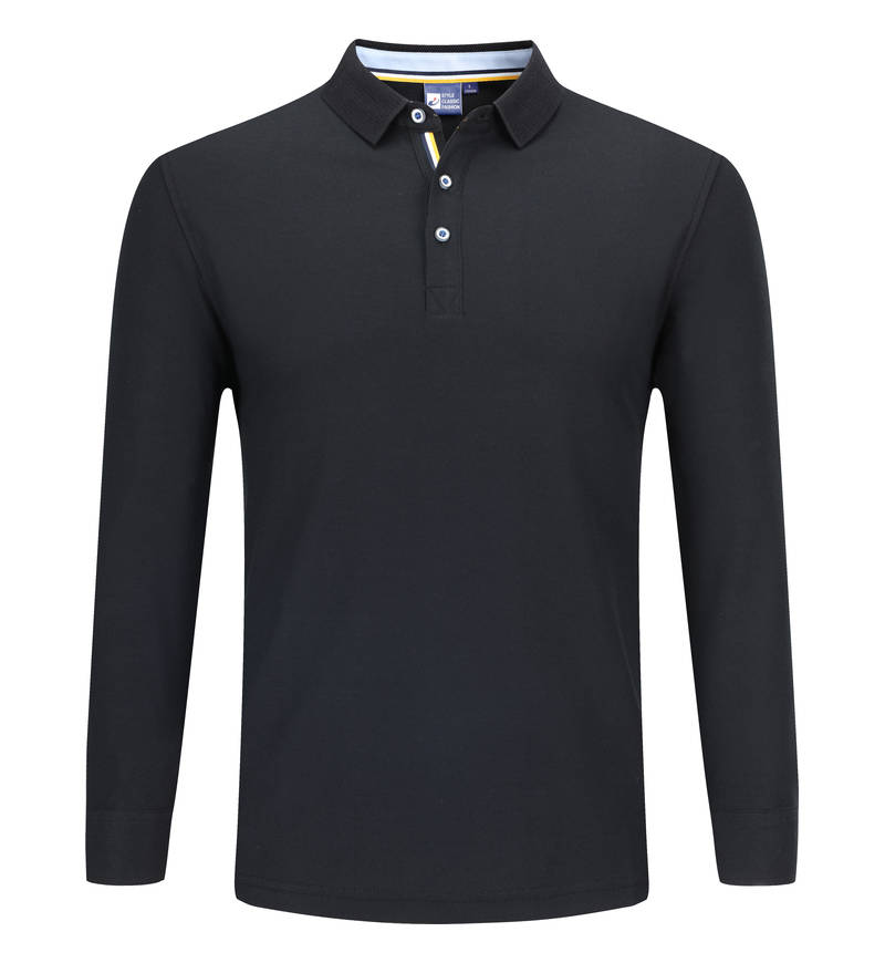 1922#长袖 POLO 衫 黑色 长袖 Polo 衫定制