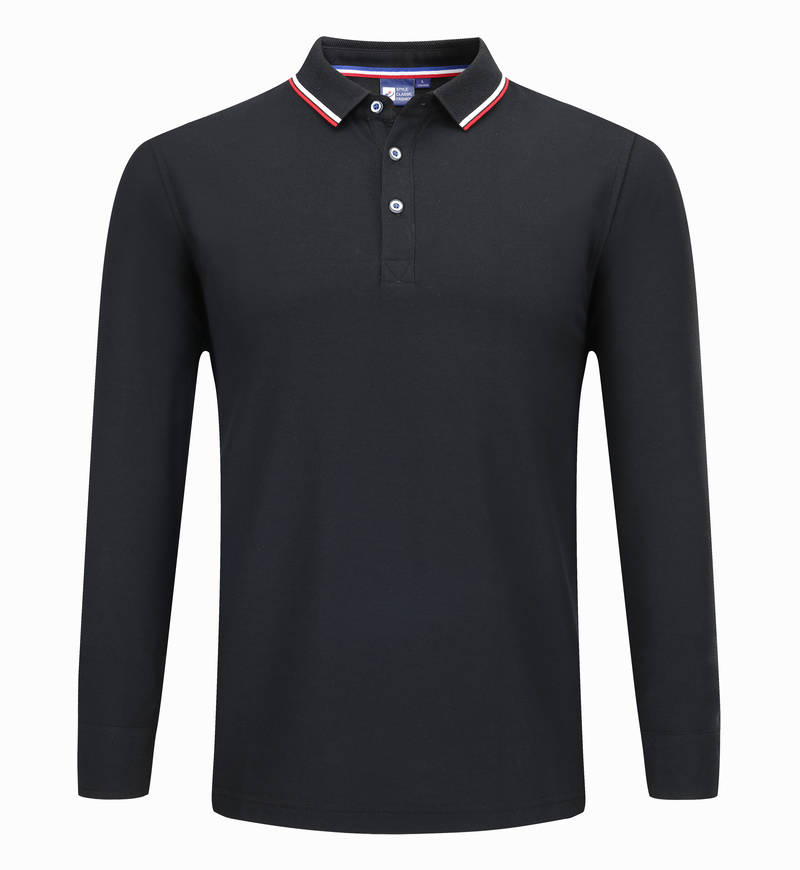 1920#长袖 POLO 衫 黑色 Polo衫 企业团购定制 启虎