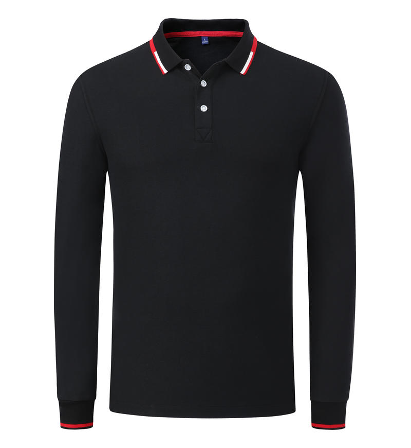 2021#长袖 POLO 衫 黑色 Polo衫 企业团购定制 启虎