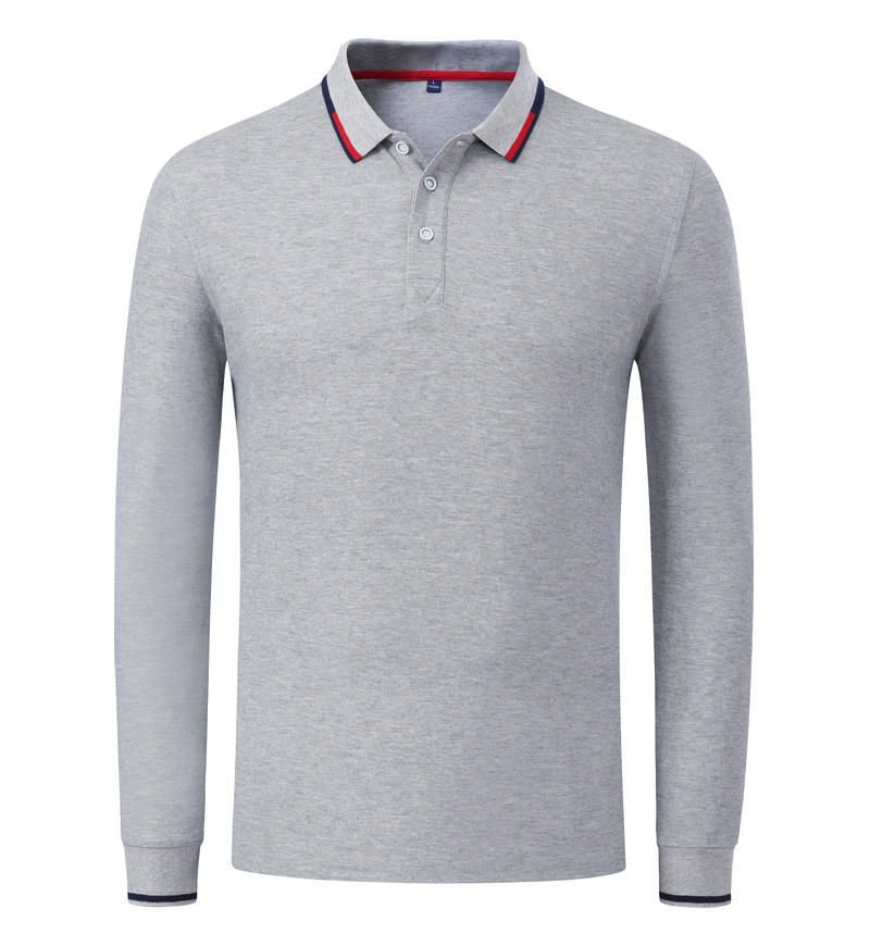 2021#长袖 POLO 衫 花灰色 Polo衫 企业团购定制 启虎