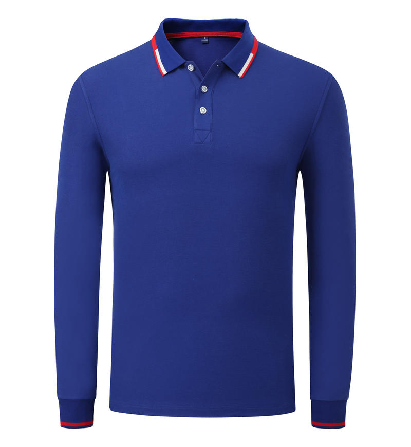 2021#长袖 POLO 衫 宝蓝色 Polo衫 企业团购定制 启虎