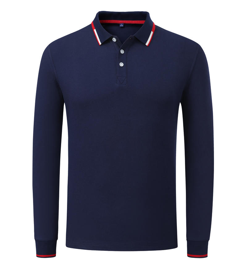 2021#长袖 POLO 衫 藏蓝色 Polo衫 企业团购定制 启虎