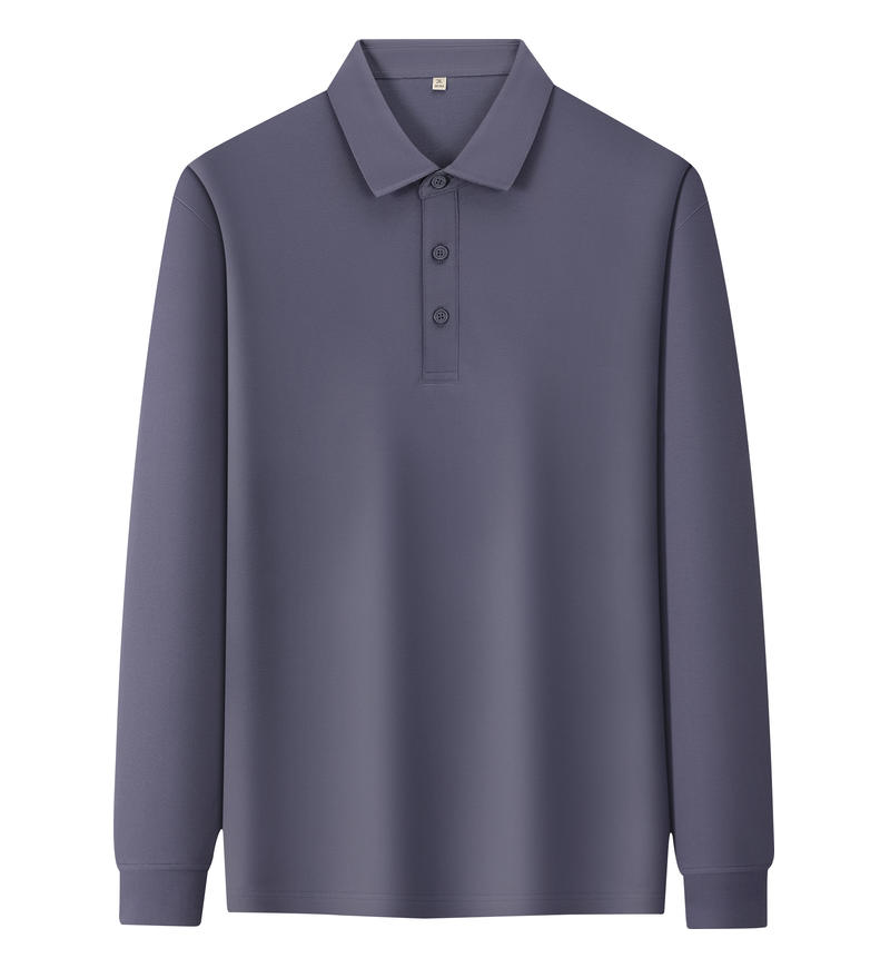 M666#长袖 POLO 衫 深灰 Polo衫 企业团购定制 启虎