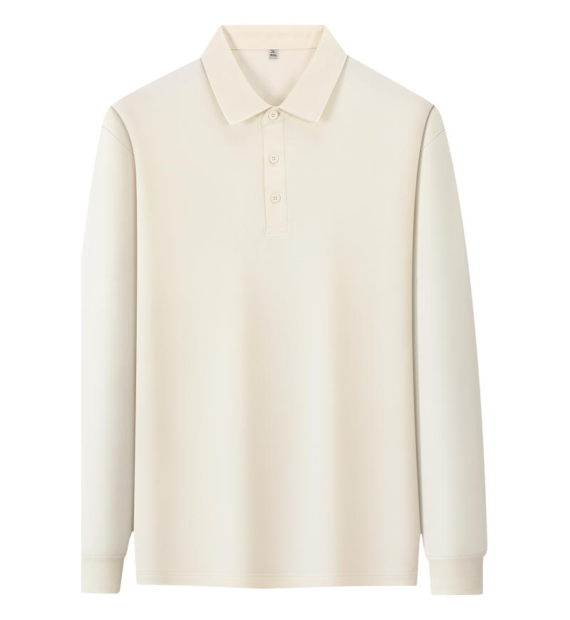 M666#长袖 POLO 衫 香草白 Polo衫 企业团购定制 启虎