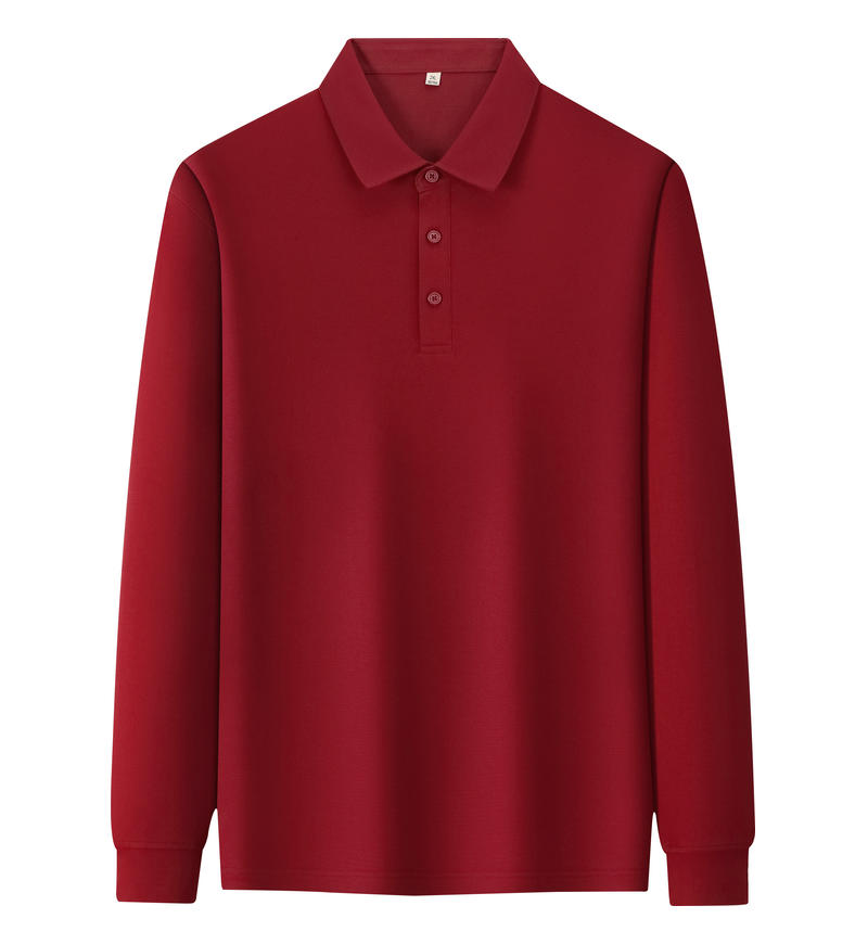 M666#长袖 POLO 衫 帝国红 Polo衫 企业团购定制 启虎