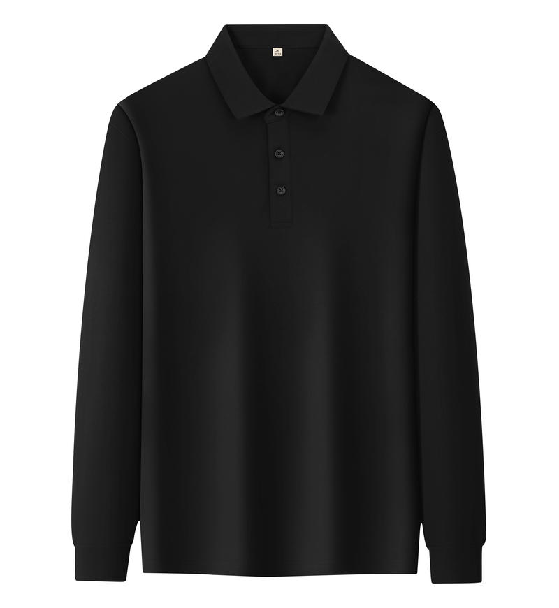 M666#长袖 POLO 衫 黑色 Polo衫 企业团购定制 启虎